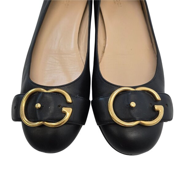 Gucci Leather Buckle Accent Ballerina Flats Size IT 38.5/US 8.5 - Picture 3 of 12